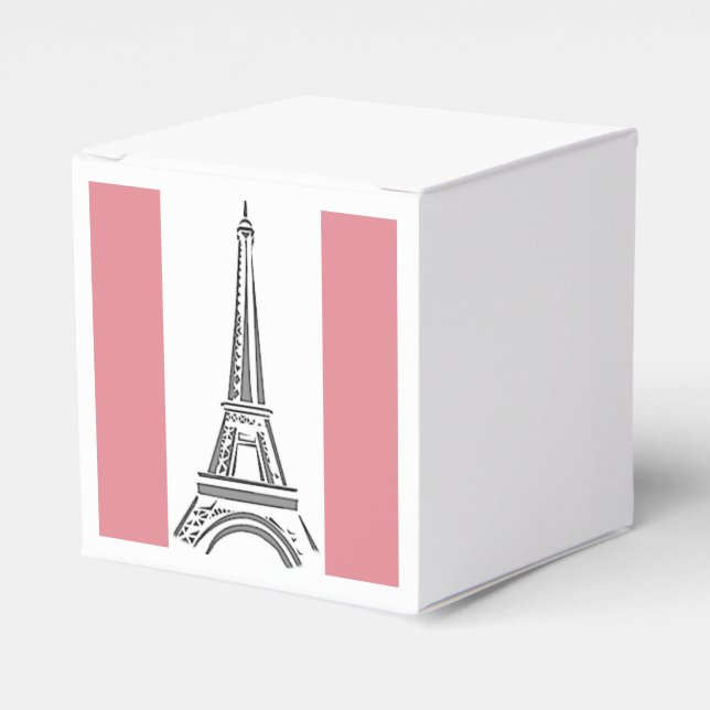 Box mit französisch-rosa Eiffelturm-Gastgeschenken Geschenkschachtel (Vorderseite)