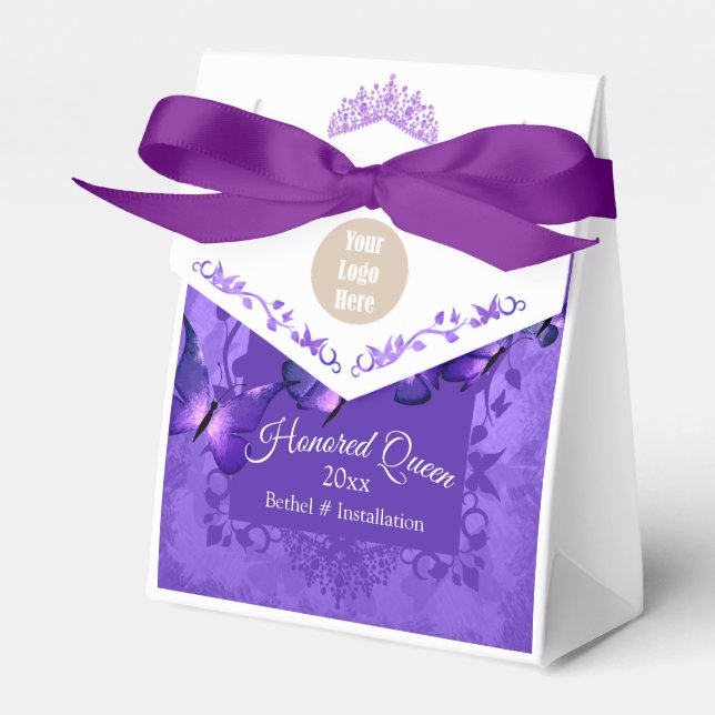 Box mit lila Butterfly Ehrengästen der Königin Rib Geschenkschachtel (Vorderseite)