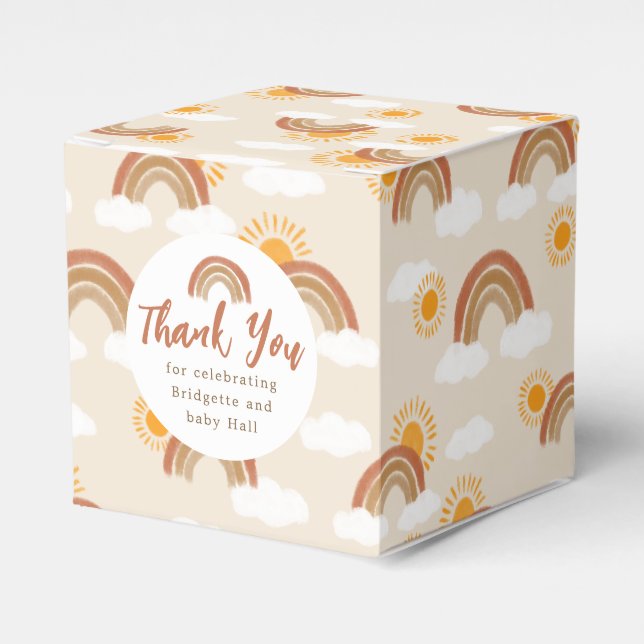 Box mit neutralem Regenbogen-Boho-Gefallen Geschenkschachtel (Vorderseite)