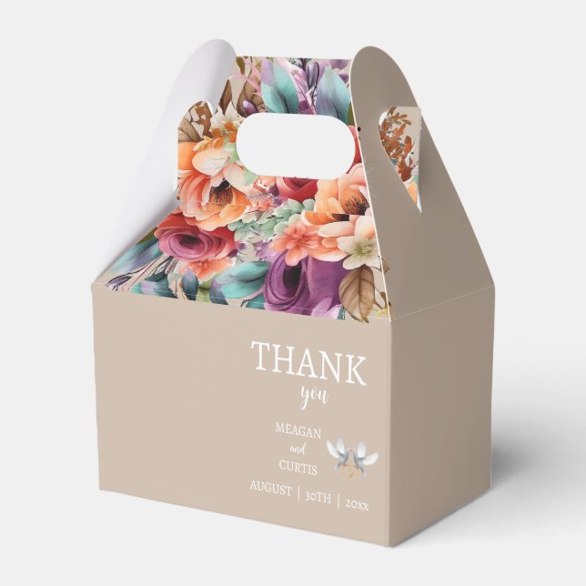 Box mit tropischer Gastgeschenk Hochzeit Geschenkschachtel (Vorderseite)