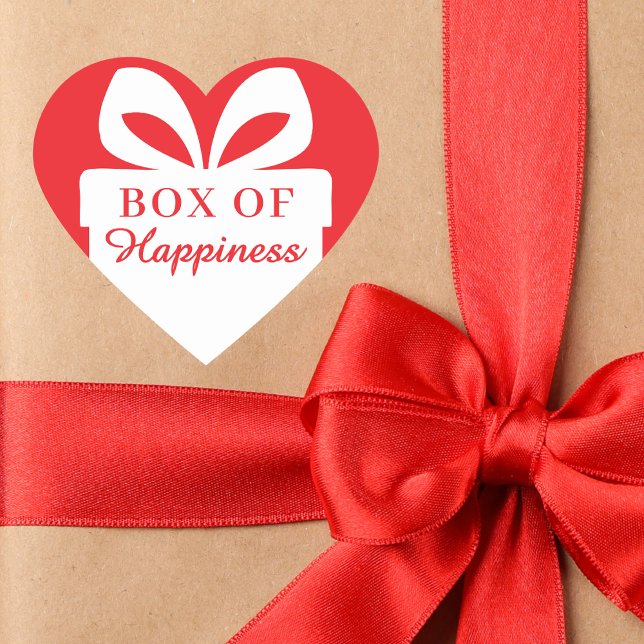 Box of Happiness Heart Sticker Red & White Design (Von Creator hochgeladen)