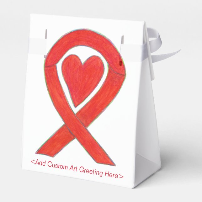 Box "Red Hewareness Ribbon Art Gastgeschenk" Geschenkschachtel (Rückseite)