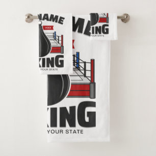 Box-Ring ADD NAME BOXER GYM-Speed-Bag Badhandtuch Set