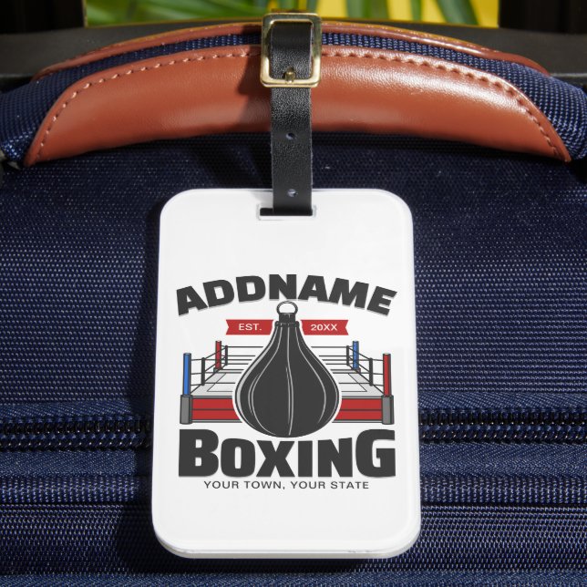 Box-Ring ADD NAME BOXER GYM-Speed-Bag Gepäckanhänger (Vorderseite Insitu 2)