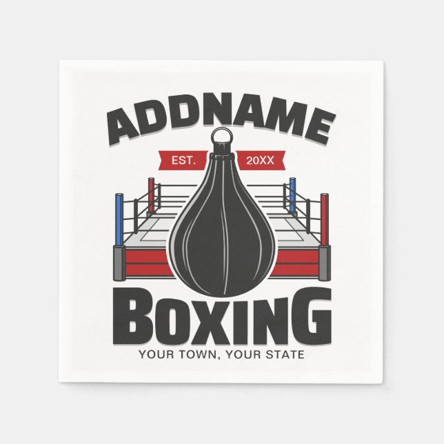 Box-Ring ADD NAME BOXER GYM-Speed-Bag Serviette (Vorderseite)