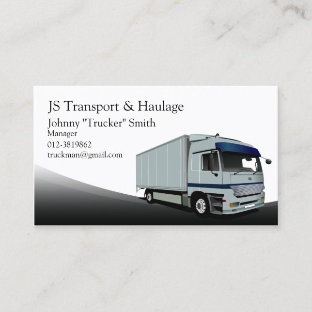 Box Truck Haupt Black Business Card Visitenkarte (Vorderseite)