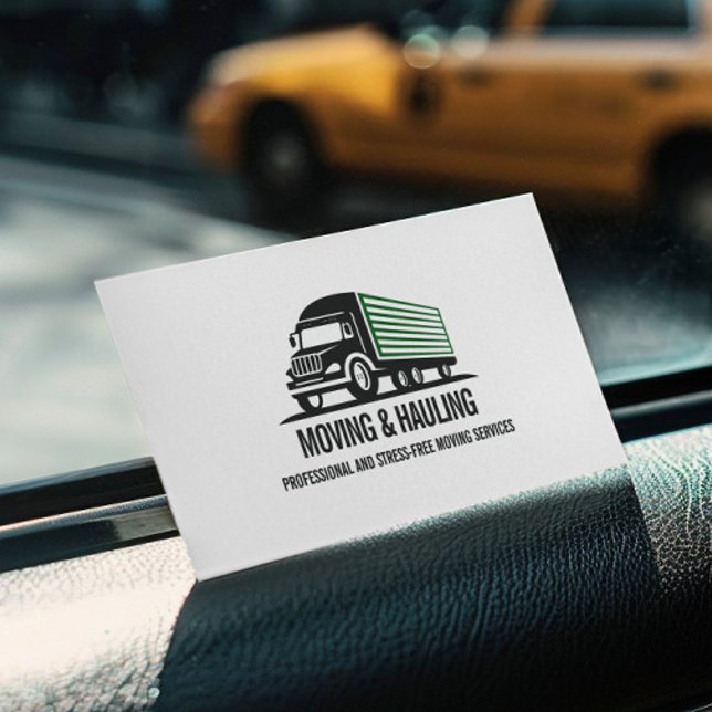 BOX TRUCK MOVING AND HAULING PROFESSIONAL GREEN VISITENKARTE (Von Creator hochgeladen)