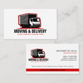 Box Truck Moving & Delivery Service Haul Company Visitenkarte
