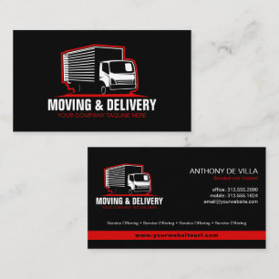 Box Truck Moving & Hauling Service Company Busines Visitenkarte