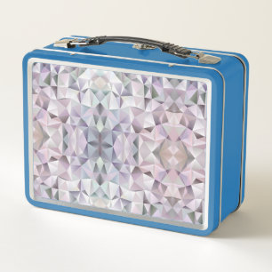 Box Une boîte à lunch bleue avec un motif géométrique