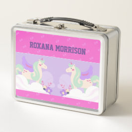 Box UNICORN WINGED ROSE COULEURS PASTEL Boîte à lunch