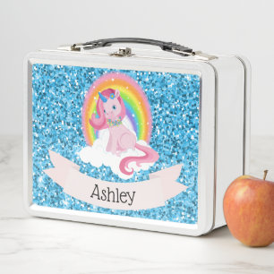 Box Unicorne et arc-en-ciel Boîte à lunch métalliqu