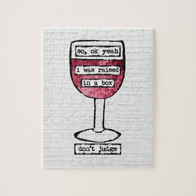 Box Wein Glas Jigsaw Puzzle - Funny Wine (Vertikal)