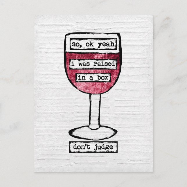 Box Weinglas Postkarte - Funny Wine (Vorderseite)