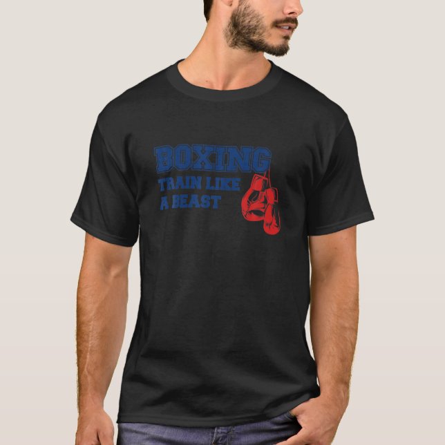 Boxbahn wie ein Biest - Kickboxing Gym Boxer T-Shirt (Vorderseite)