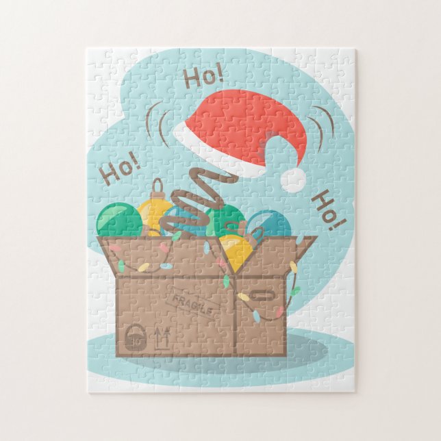 Boxbox mit Weihnachtsdekoration und Weihnachtsmann (Vertikal)