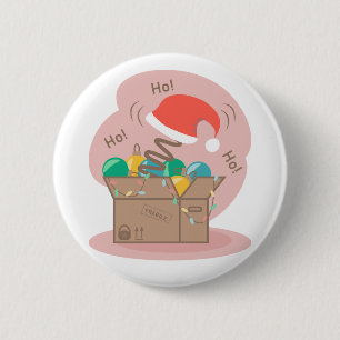Boxbox mit Weihnachtsdekoration und Weihnachtsmann Button