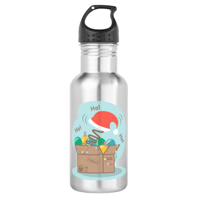 Boxbox mit Weihnachtsdekoration und Weihnachtsmann Edelstahlflasche (Vorderseite)
