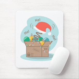Boxbox mit Weihnachtsdekoration und Weihnachtsmann Mousepad