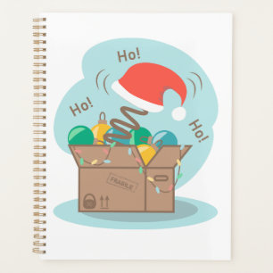 Boxbox mit Weihnachtsdekoration und Weihnachtsmann Planer