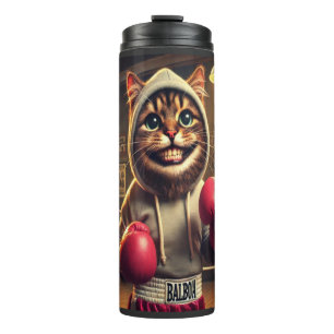Boxchamp? - Katze mit Boxhandschuhen Thermosbecher