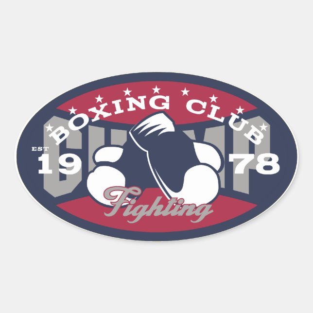 Boxclub Ovaler Aufkleber (Vorderseite)