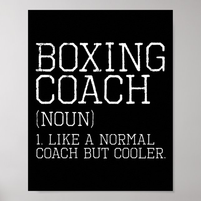 Boxcoach Funny Sports Definition Trainer Geschenk Poster (Vorne)