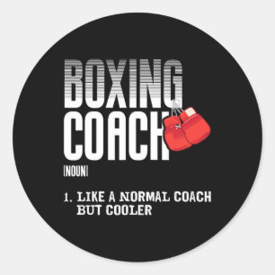 Boxcoach Funny Sports Definition Trainer Runder Aufkleber