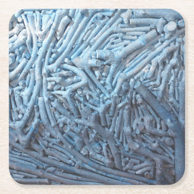 Boxcuttings: Blau Rechteckiger Pappuntersetzer (Vorderseite)