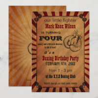 Boxe Vintage rustique Invitations d'anniversaire
