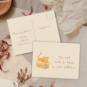 Boxed & Bounded Cat   Zuhause Moving Postkarte