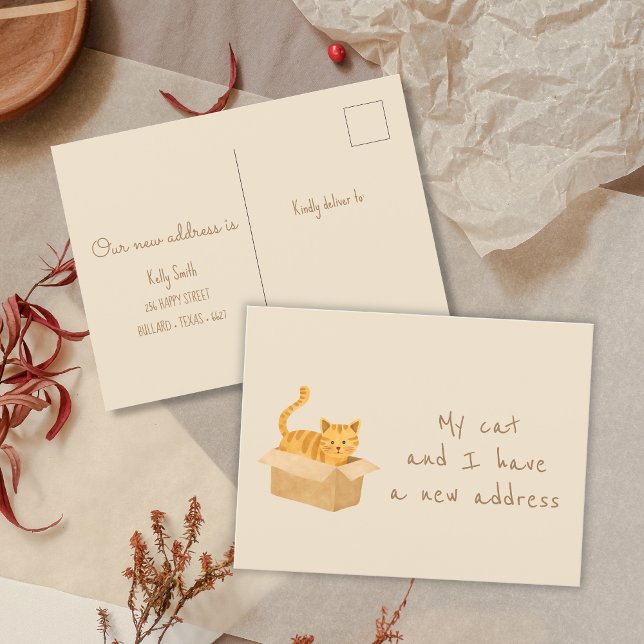 Boxed & Bounded Cat | Zuhause Moving Postkarte (Von Creator hochgeladen)
