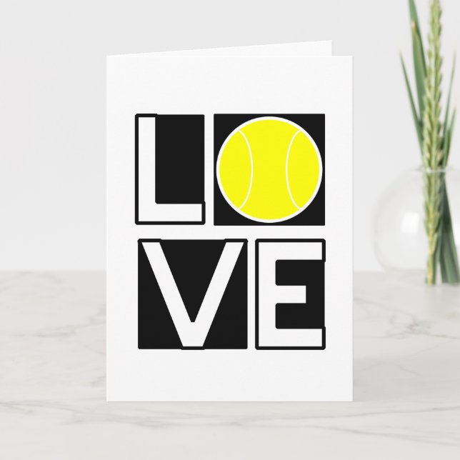 Boxed LIEBE Tenniskarte Dankeskarte (Vorderseite)
