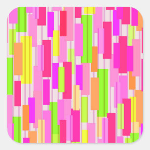 Boxed Stripe Quadratischer Aufkleber