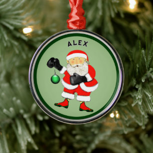 Boxen Boxer Weihnachten Sammlerstück Ornament Aus Metall