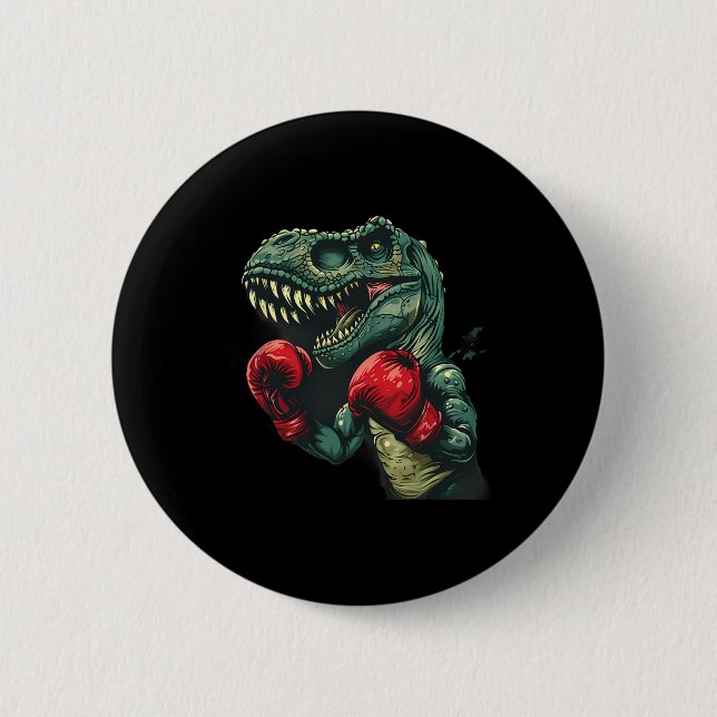 Boxen Dinosaur Boxer Dino Kickboxen T-Rex Boxen Button (Vorderseite)