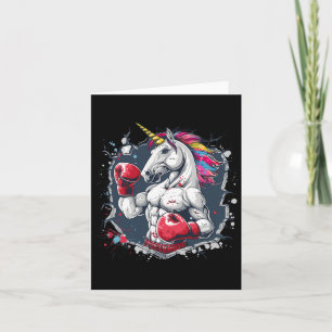Boxen Einhorn mit Boxhandschuhen Kikboxen Funny Karte