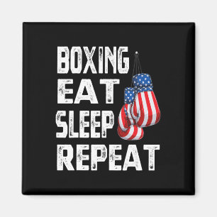 Boxen Essen Schlafen Wiederholen Gym Boxer Kickbox Magnet