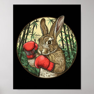 Boxen Hasen Boxhandschuhe Kickboxen Lustiger Boxer Poster