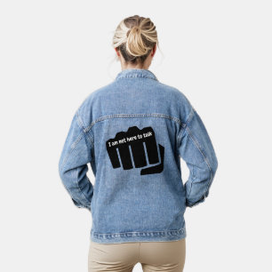 Boxen, ich bin nicht hier, um zu reden jeansjacke
