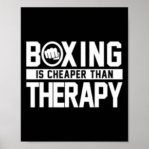 Boxen ist billiger als Therapie Kickboxen Zitat Fi Poster