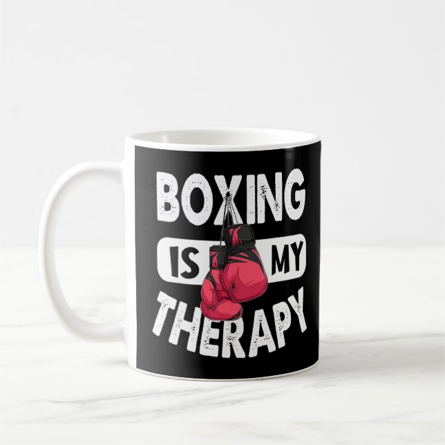 Boxen ist mein therapeutisches Boxziffer Gym Fight Kaffeetasse (Links)