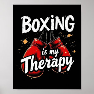 Boxen ist meine Therapie Funny Gym Fighter Gloves  Poster
