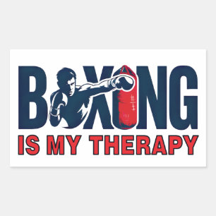 Boxen ist meine Therapie Rechteckiger Aufkleber