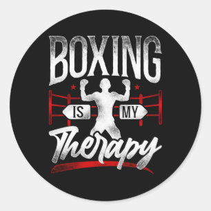 Boxen ist meine Therapie Runder Aufkleber