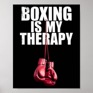 Boxen ist meine Therapie Zitat Boxen Kickboxen Box Poster