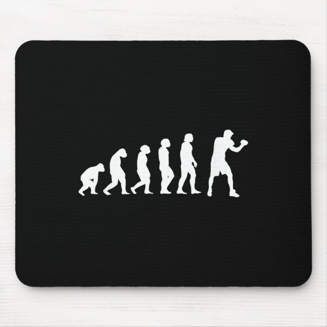 Boxen Kickboxen Evolution Boxkampf Boxer  Mousepad (Vorne)