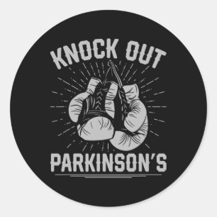 Boxen Kickboxen Fighter Knock Out Parkinson  Runder Aufkleber