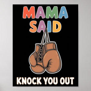 Boxen Kickboxen Mama sagte Knock U Out Fighting S Poster