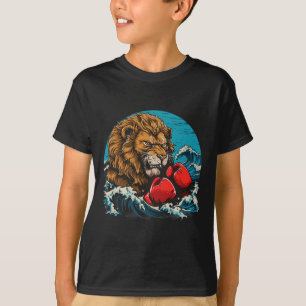 Boxen Löwe Porträt Motiv Wildtiere Kickboxen Liebh T-Shirt